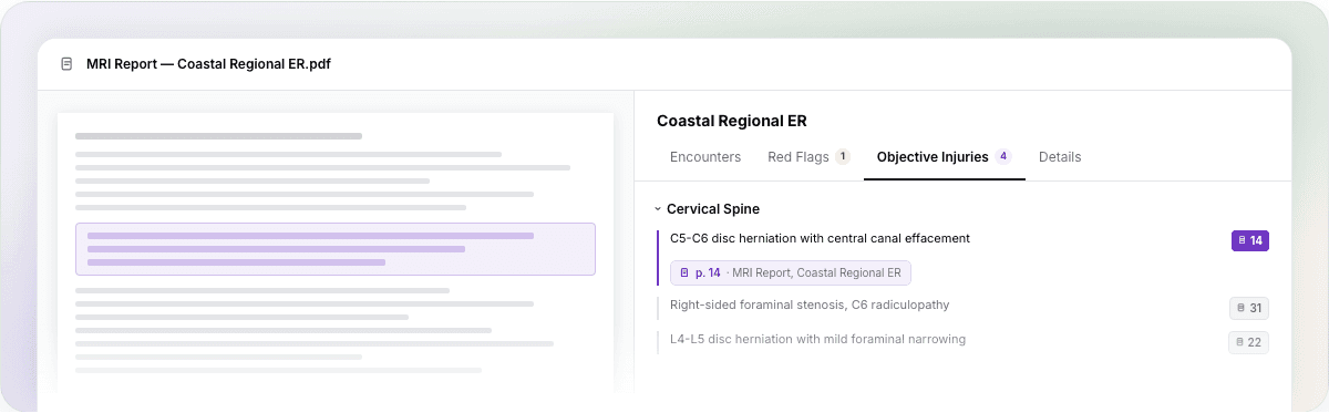 Findings link to source pages